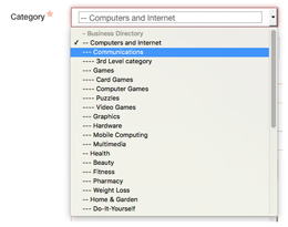 Category Field of SobiPro component - Single Select List method screenshot