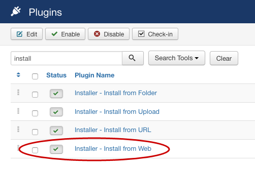 SobiPro Installation - Install from Web Plugin screenshot
