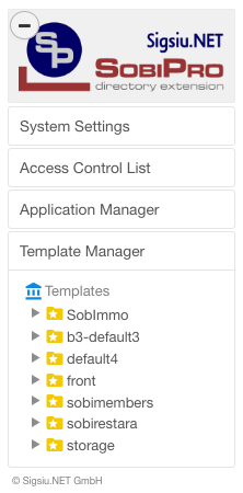 The Global Template Manager in SobiPro screenshot