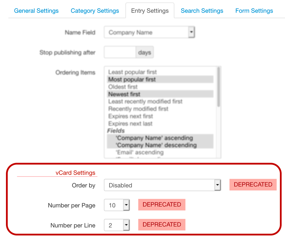 Template Settings - Categories Ordering screenshot