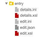 Template files in folder 'entry' in default6 screenshot