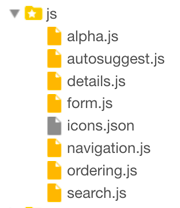 Template files in folder 'js' in default6 screenshot