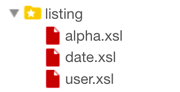 Template files in folder 'listing' in default6 screenshot