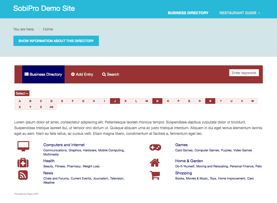SobiPro Demo Site Reloading