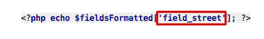 PHP Syntax for a formatted field as used in Sobi2 screenshot