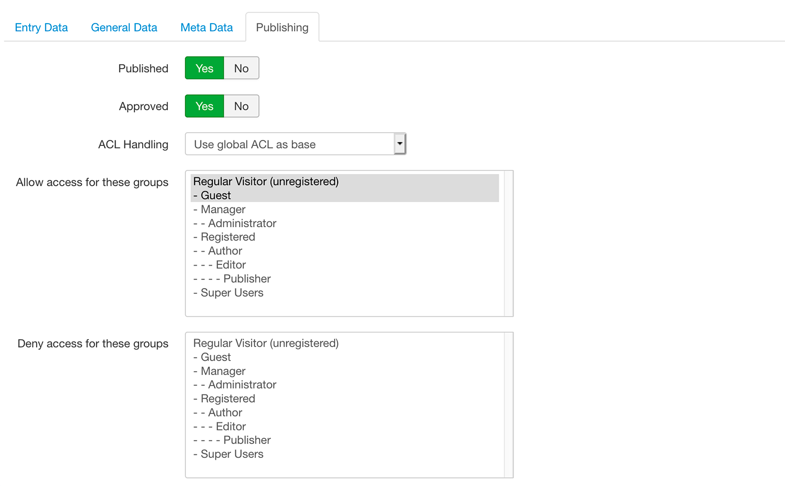 The ACL Override Application - Configuration