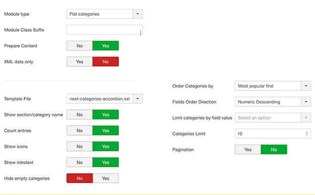 Module settings (2)