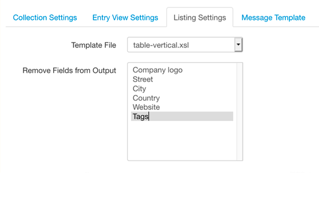 Listing Settings