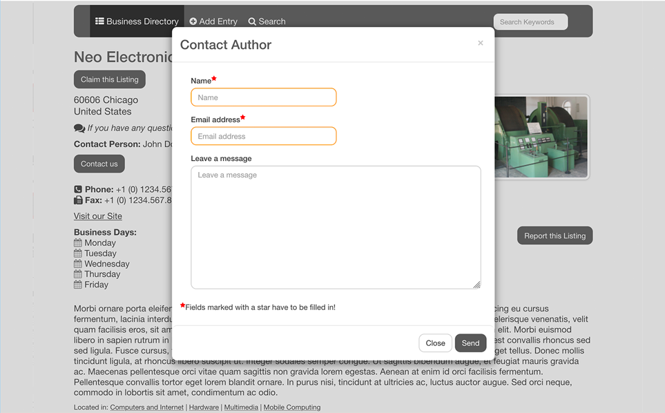 Contact Form Field for SobiPro component - contact author of listing