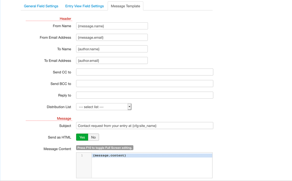 Contact Form Field for SobiPro component - email template settings