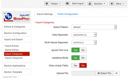 Import Categories Settings