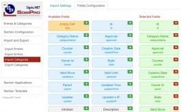 Import Categories Fields Configuration