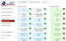 Export Entries Fields Configuration