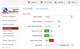 Import Entries Settings