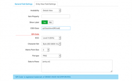 View settings for the QR-Code field