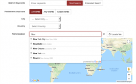 Map in Search Form with Proximity Search