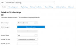 SP-GeoMap Module for SobiPro - Configuration - Tab 'Module'