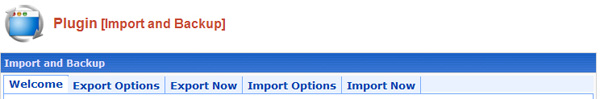 Import and Backup Plugin screenshot