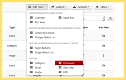 Download Field for SobiPro component  - add new field in Fields Manager screenshot