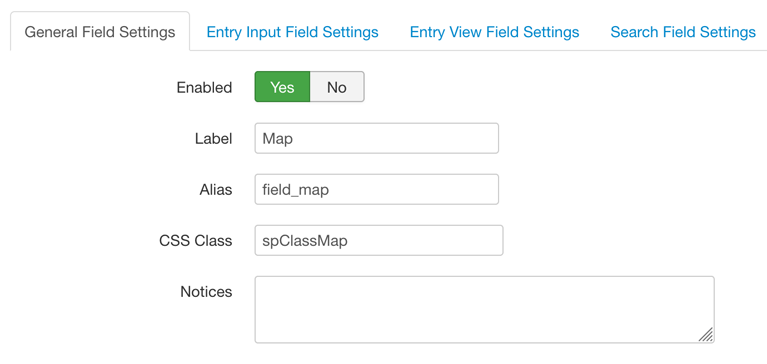 General Field Settings screenshot