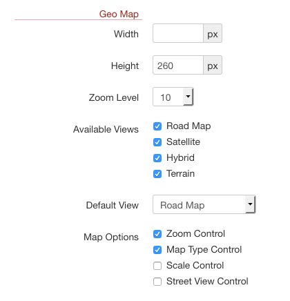 Entry View Field Settings screenshot