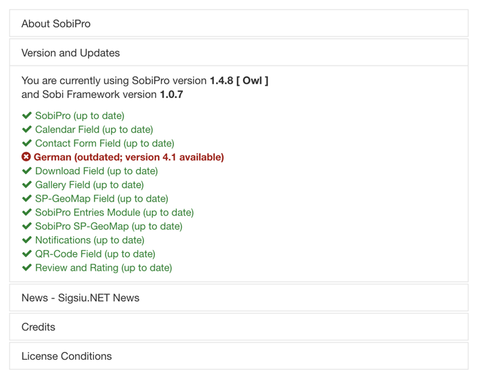 Application Manager - Version and Updates Pane screenshot