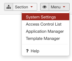 The System Settings screen SobiPro screenshot