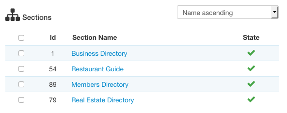 SobiPro - Access a section via Control Panel screenshot