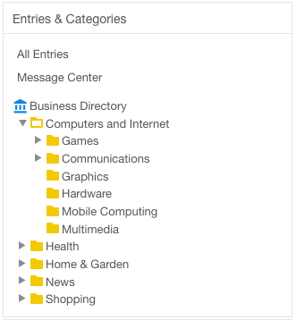 SobiPro Entries & Categories Menu screenshot