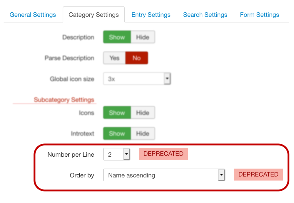 Template Settings - Categories Ordering screenshot