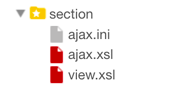 Template files in folder 'section' in default6 screenshot